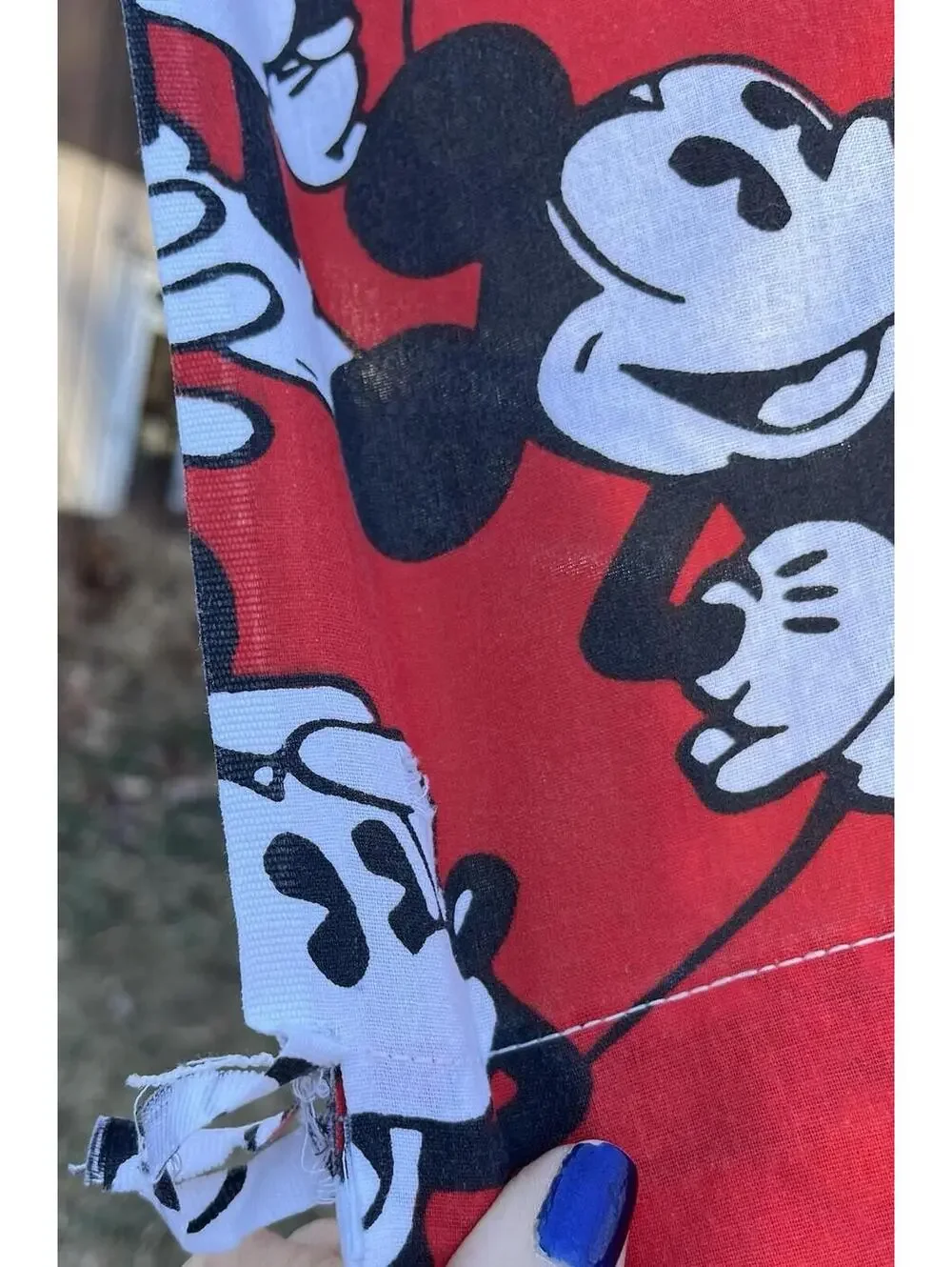 Vintage Disney Mickey Mouse Red Sheets Set (no pillow cover) Twin 84x56 USA